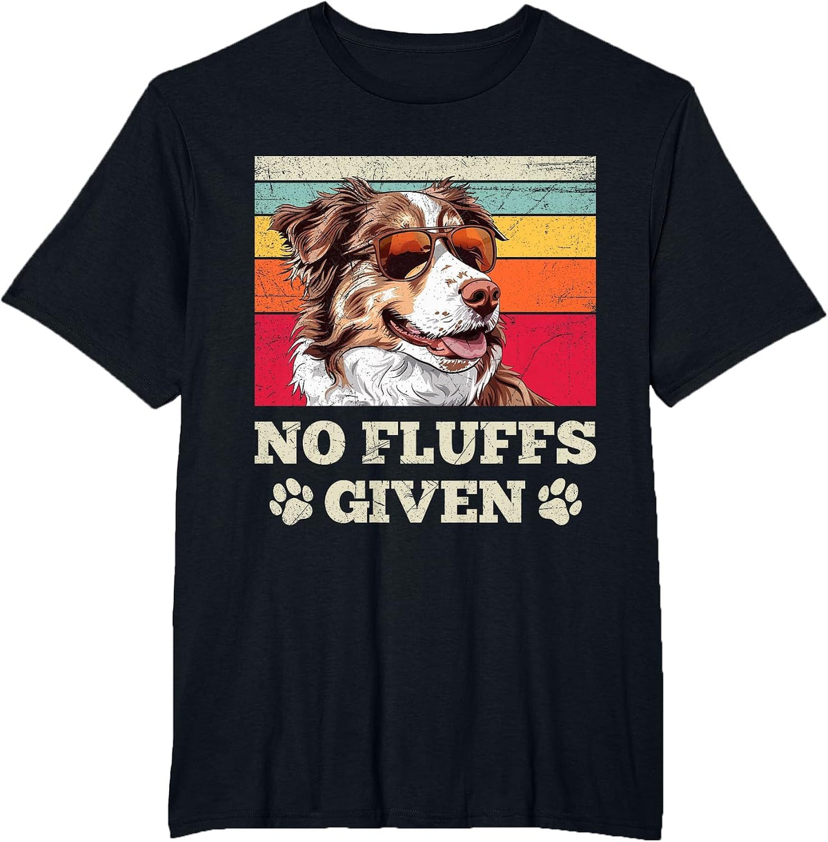 Australian Shepherd NO FLUFFS Given Vintage Aussie T-Shirt - Black