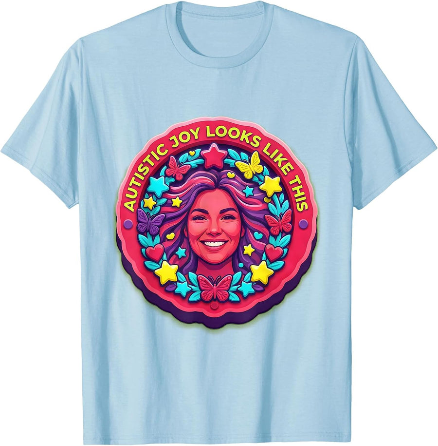 Men's Autistic Joy Looks Like This Autism Design T-Shirt - Baby Blue