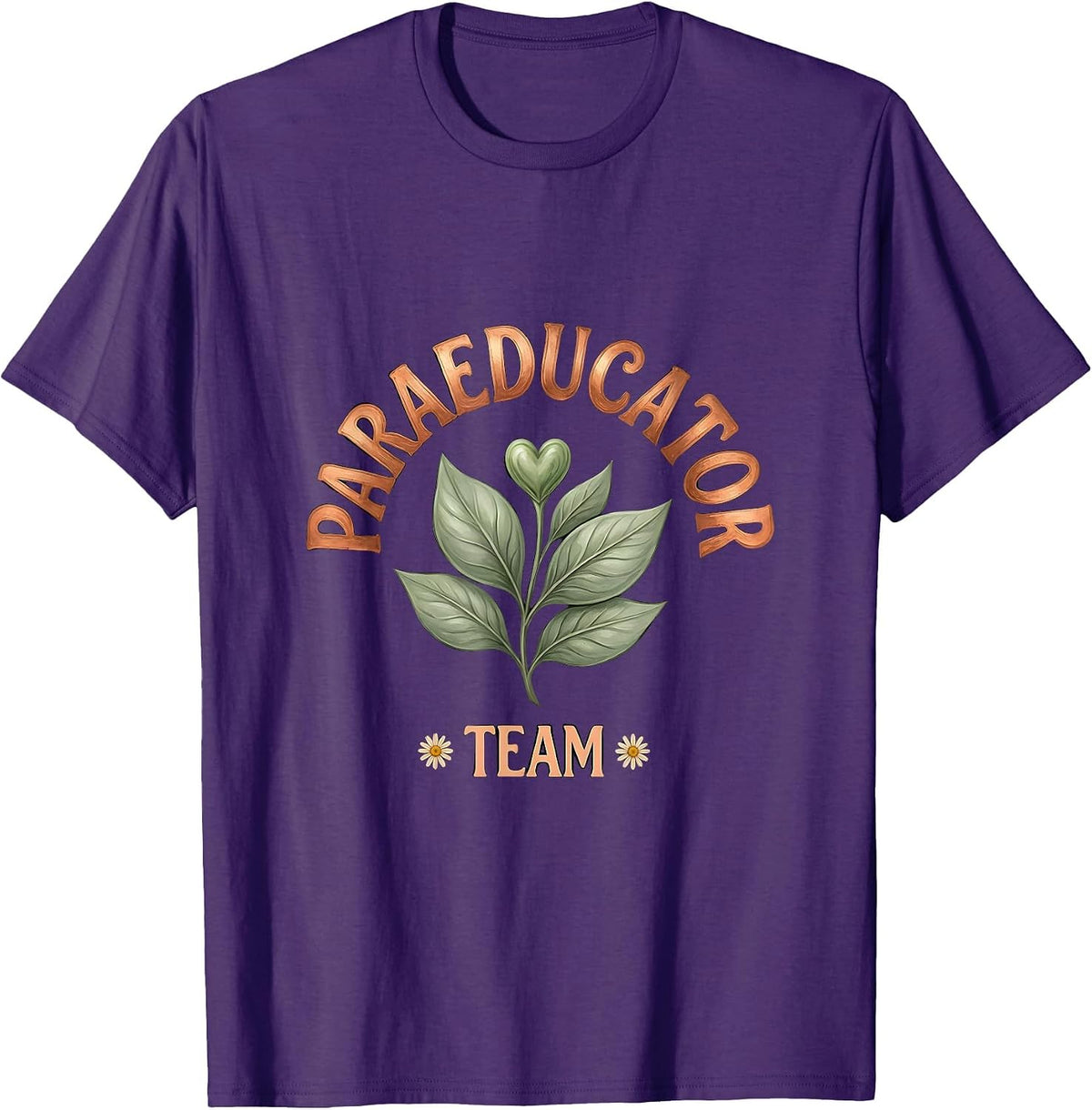 Men's Paraeducator Team Groovy School Support Staff Appreciation T-Shirt - Purple