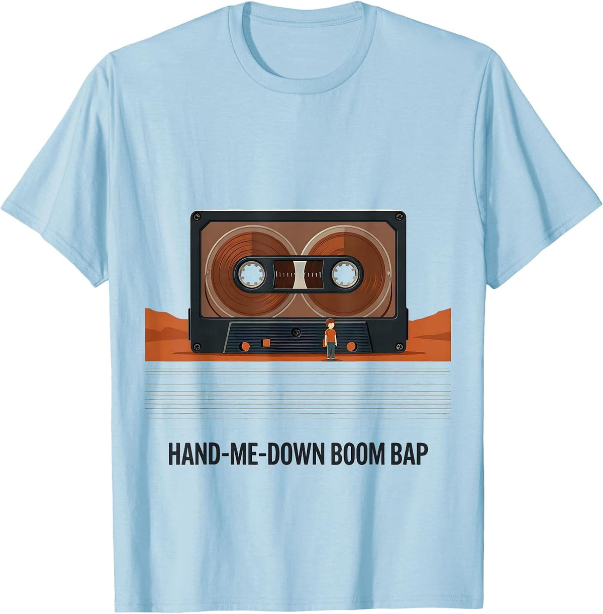Men's Hand-Me-Down Boom Bap Old School Hip Hop 80s 90s Retro T-Shirt - Baby Blue
