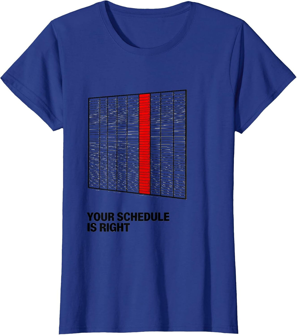 Women's Your Schedule Is Right Groovy School Counselor Schedule T-Shirt - Royal Blue