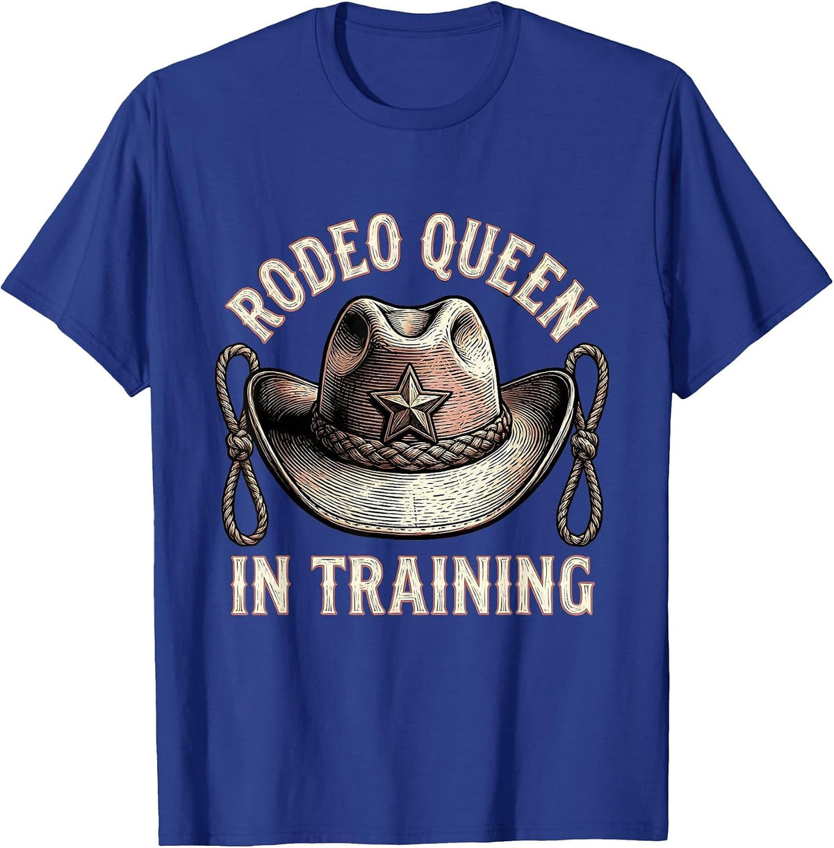 Men's Rodeo Queen In Training Girls Cowgirl Design T-Shirt - Royal Blue