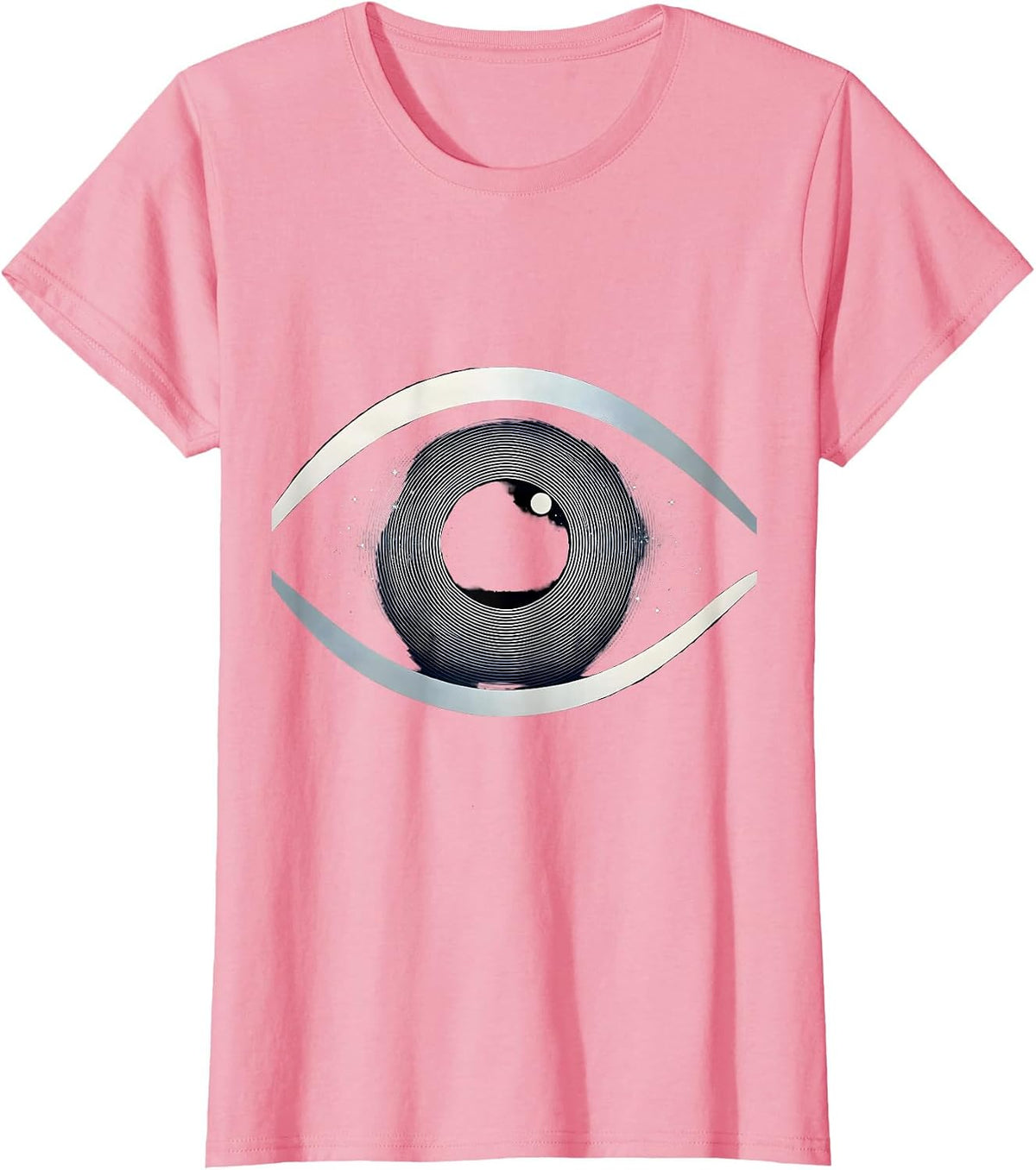 Women's Cosmic Eye Universe Iris Galaxy Design T-Shirt - Pink