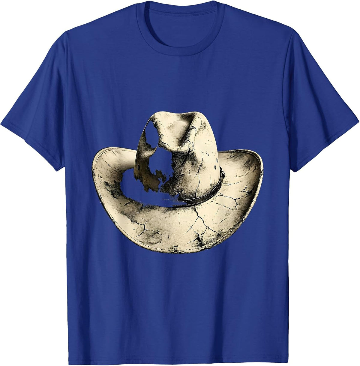 Cowboy Hat Sunflower Field Boho Western Graphic T-Shirt - Royal Blue