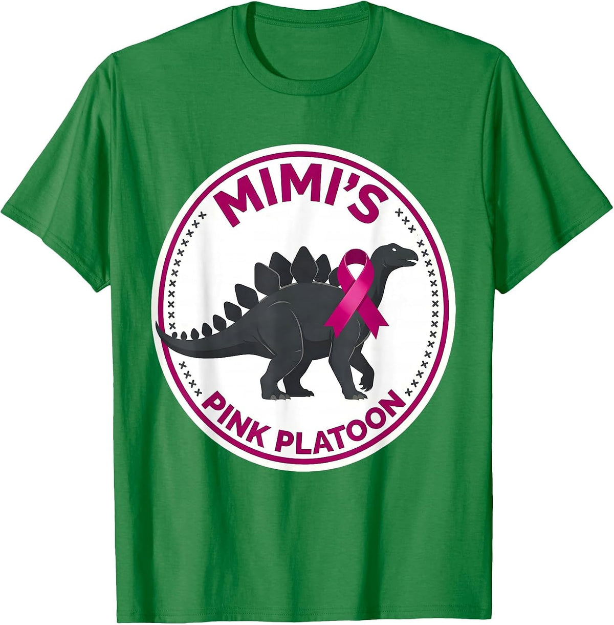 Mimi's Pink Platoon Editorial Conceptual Dinosaur Breast T-Shirt, Men, Kelly Green, 3X-Large - As Pictured