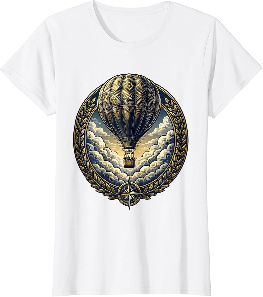 Women's School Counselor Hot Air Balloon Above Clouds T-Shirt - White