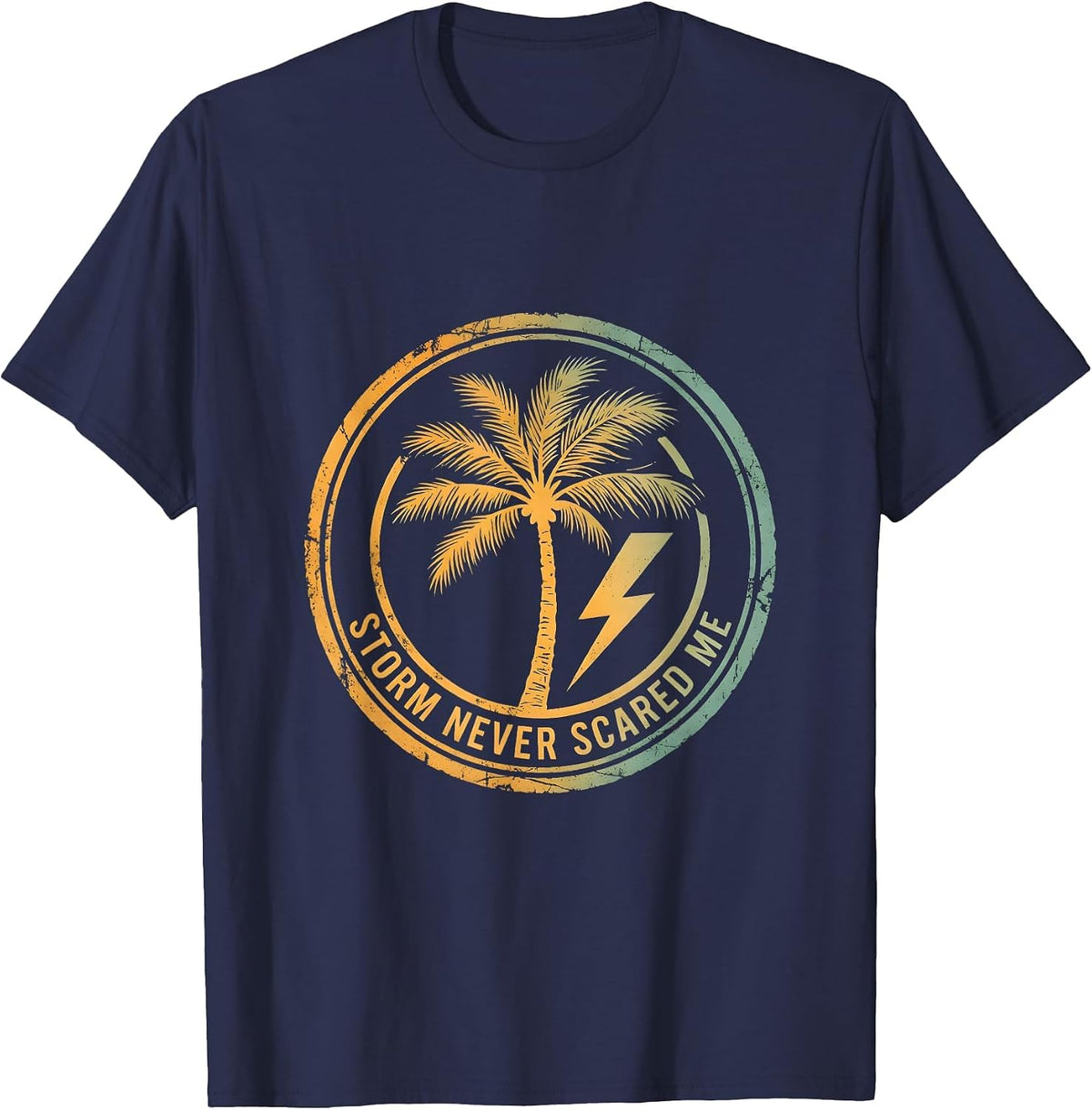 Men's Storm Never Scared Me Thunder Bold Design T-Shirt - Navy Blue