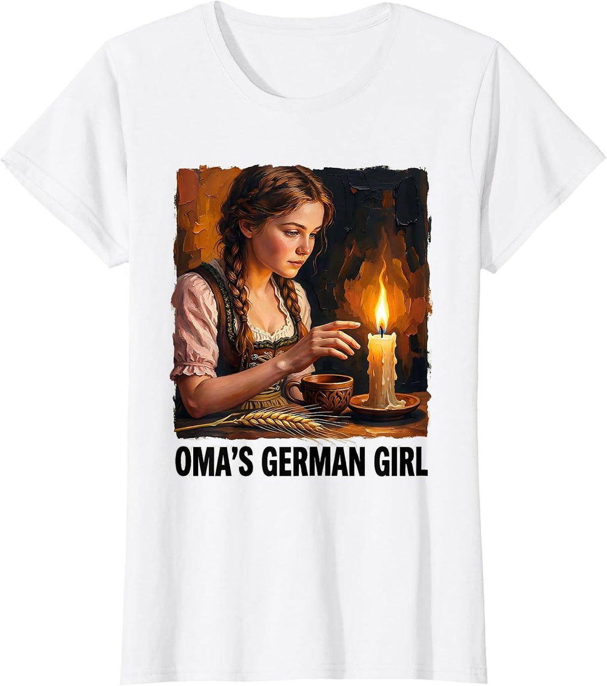 Women's OMA'S GERMAN GIRL Traditional Heritage Pride German Culture T-Shirt - White