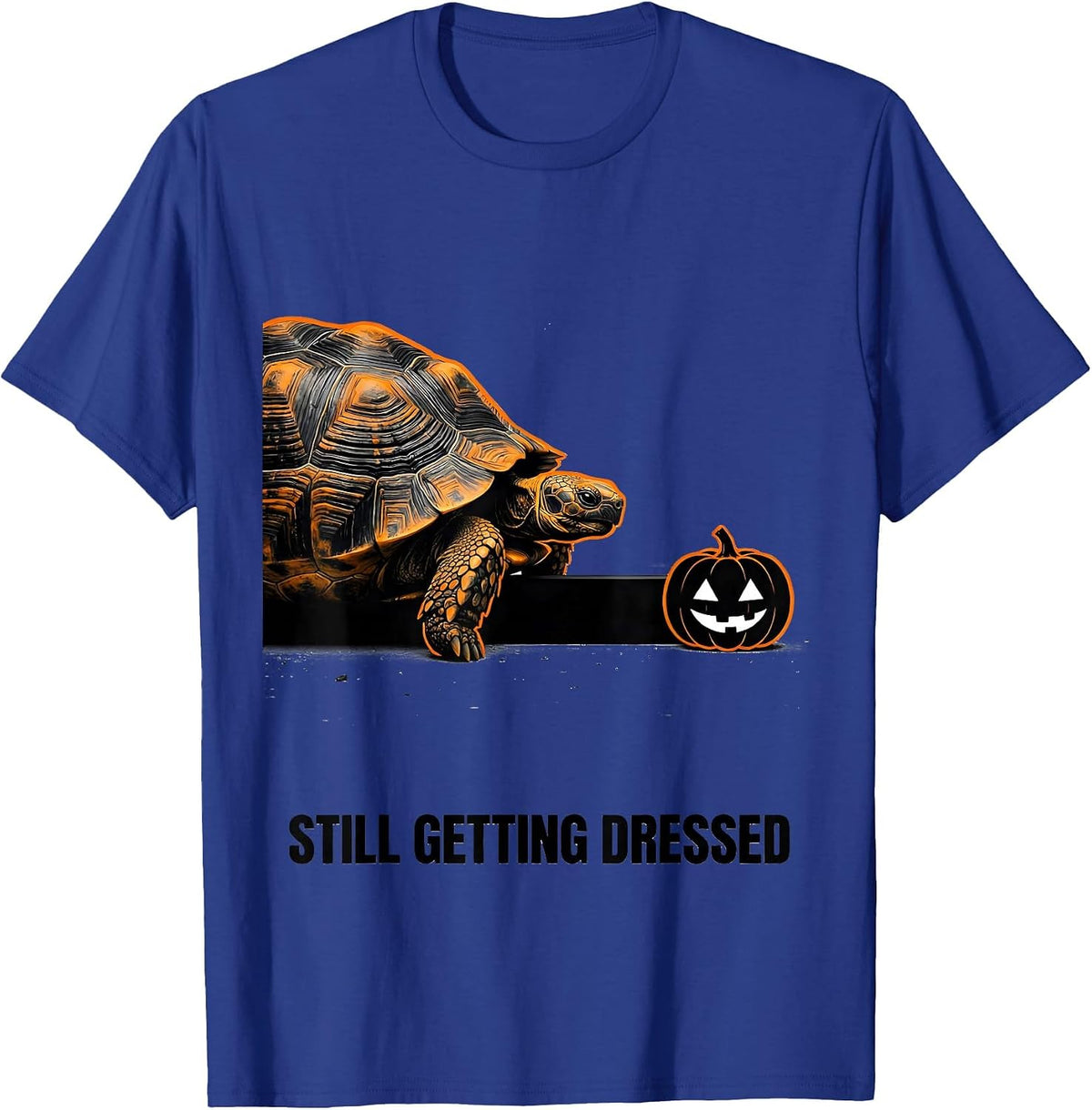 Still Getting Dressed Funny Halloween Costume Turtle Shell T-Shirt - Royal Blue