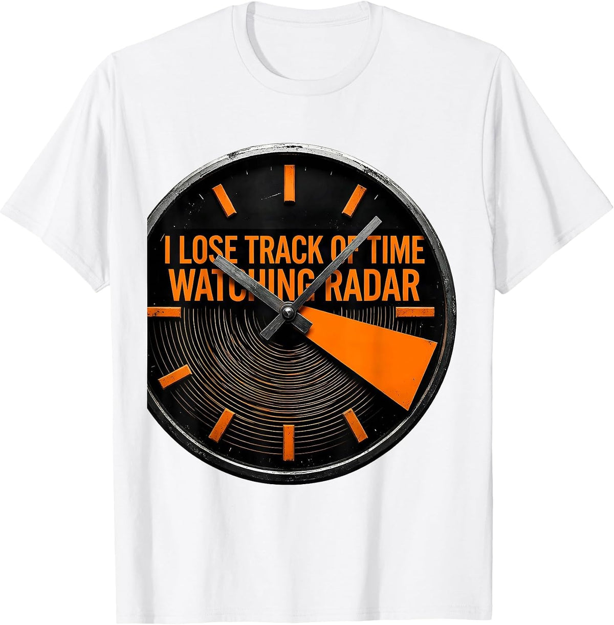 Men's I Lose Track Of Time Watching Radar Brutalist Meteorology T-Shirt - White
