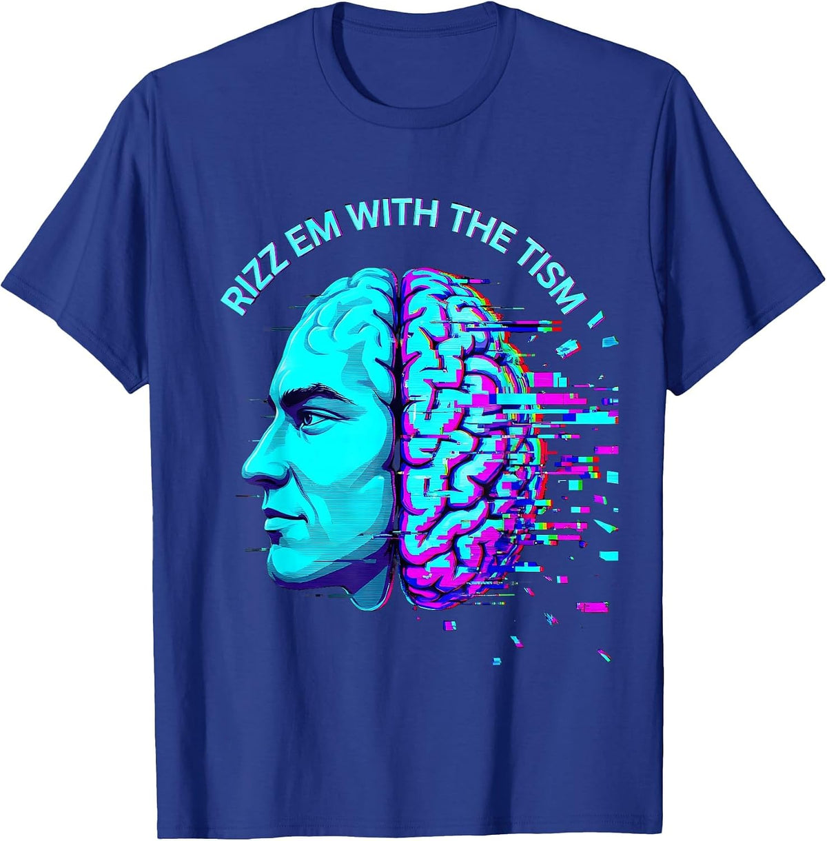 Men's Rizz Em With The Tism Autism Awareness Design T-Shirt - Royal Blue