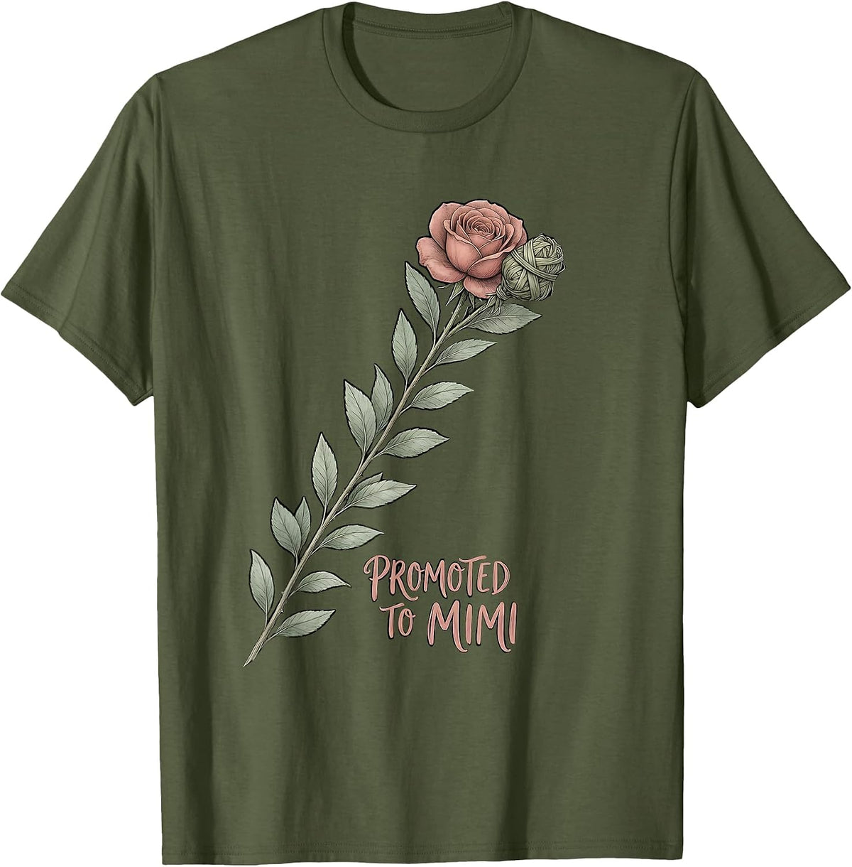 Men's Promoted To Mimi Boho First Time Grandma Gift T-Shirt - Olive Green