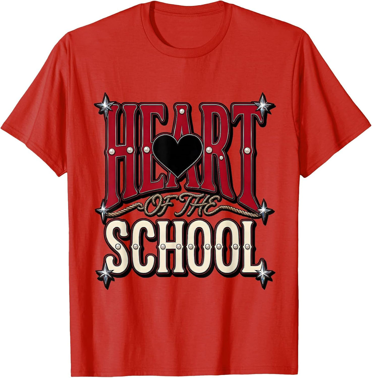 Men's Heart of the School School Counselor Design T-Shirt - Red