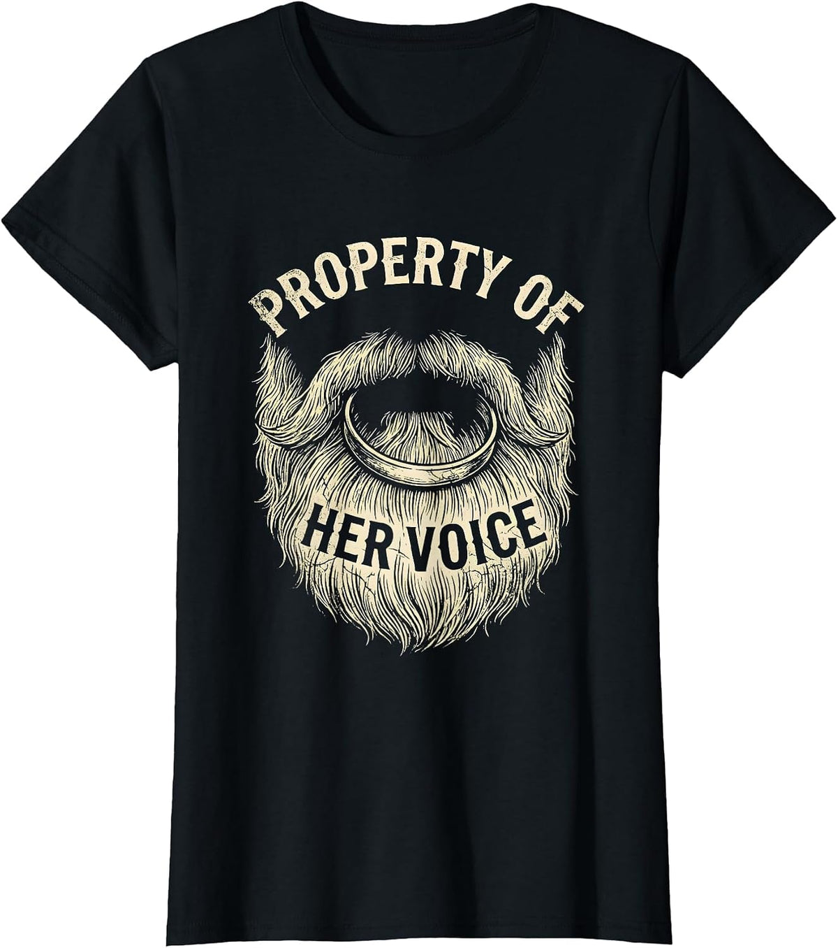Property Of Her Voice Boho Western Funny Couples Humor T-Shirt - Black