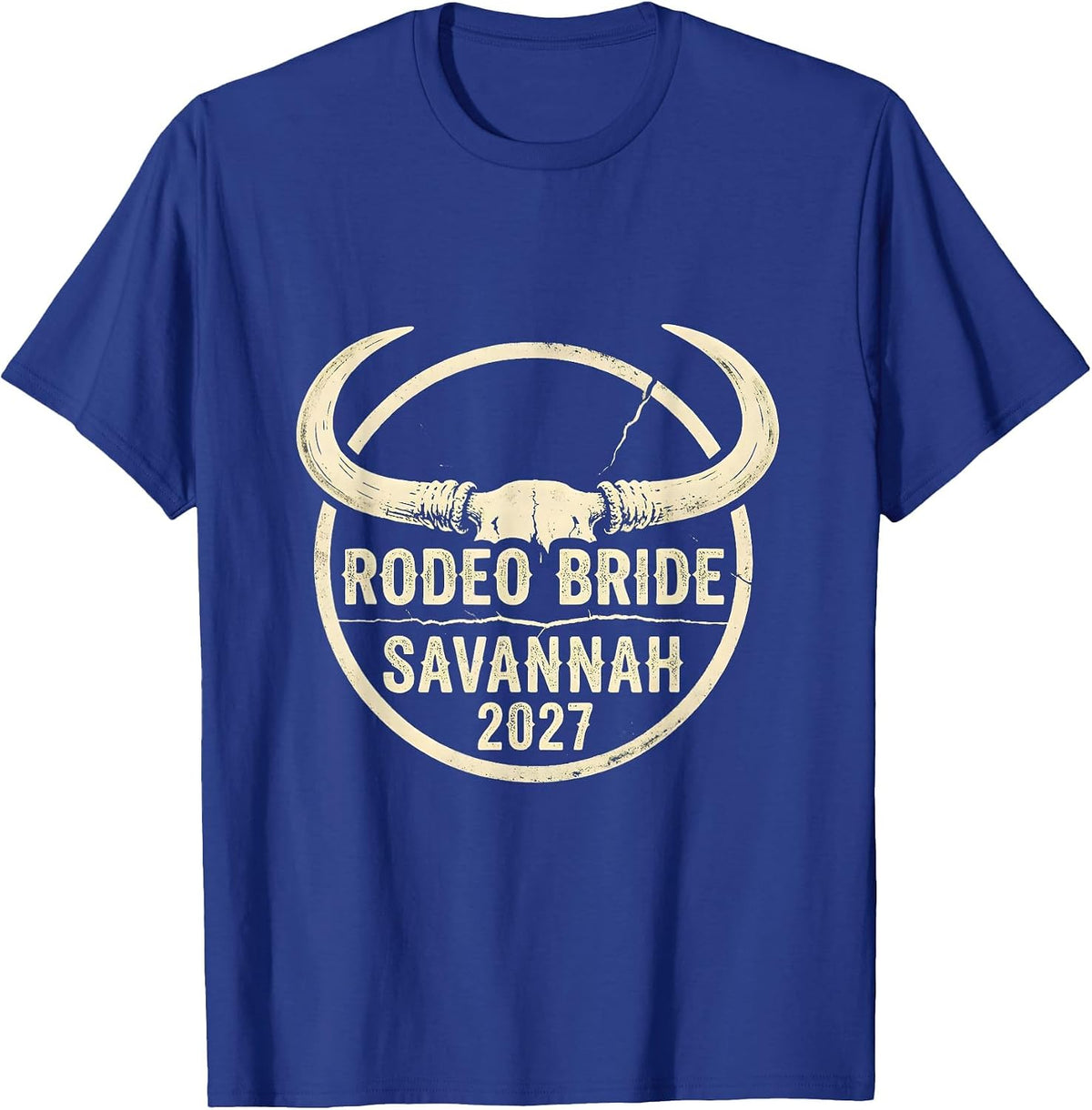 Rodeo Bride Savannah 2027 Boho Western Bachelorette Trip T-Shirt - Royal Blue