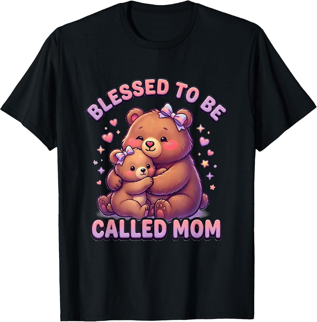 Men's Blessed to Be Called Mom Grateful Mother Design T-Shirt - Black