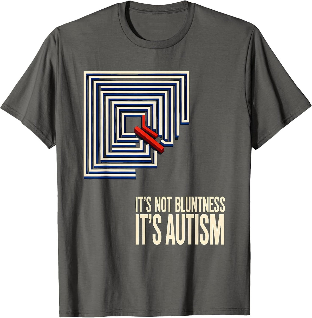 It's Not Bluntness It's Autism Geometric Neurodiversity T-Shirt - Asphalt Grey