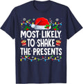 Family Matching Xmas Most Likely to Hunt Rudolph T-Shirt - Navy Blue