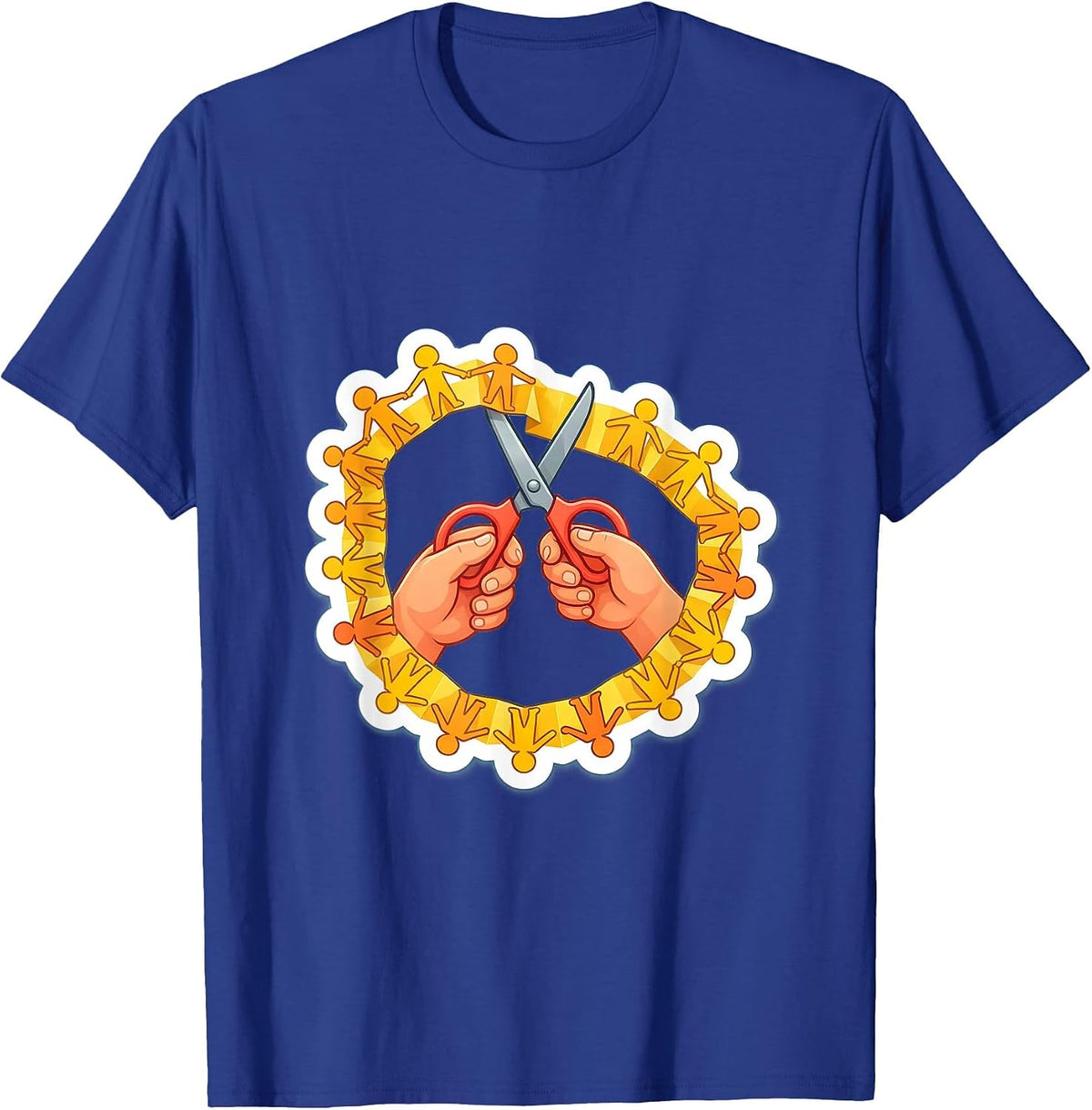 PreK Teacher Paper Chain Kids Graphic T-Shirt - Royal Blue