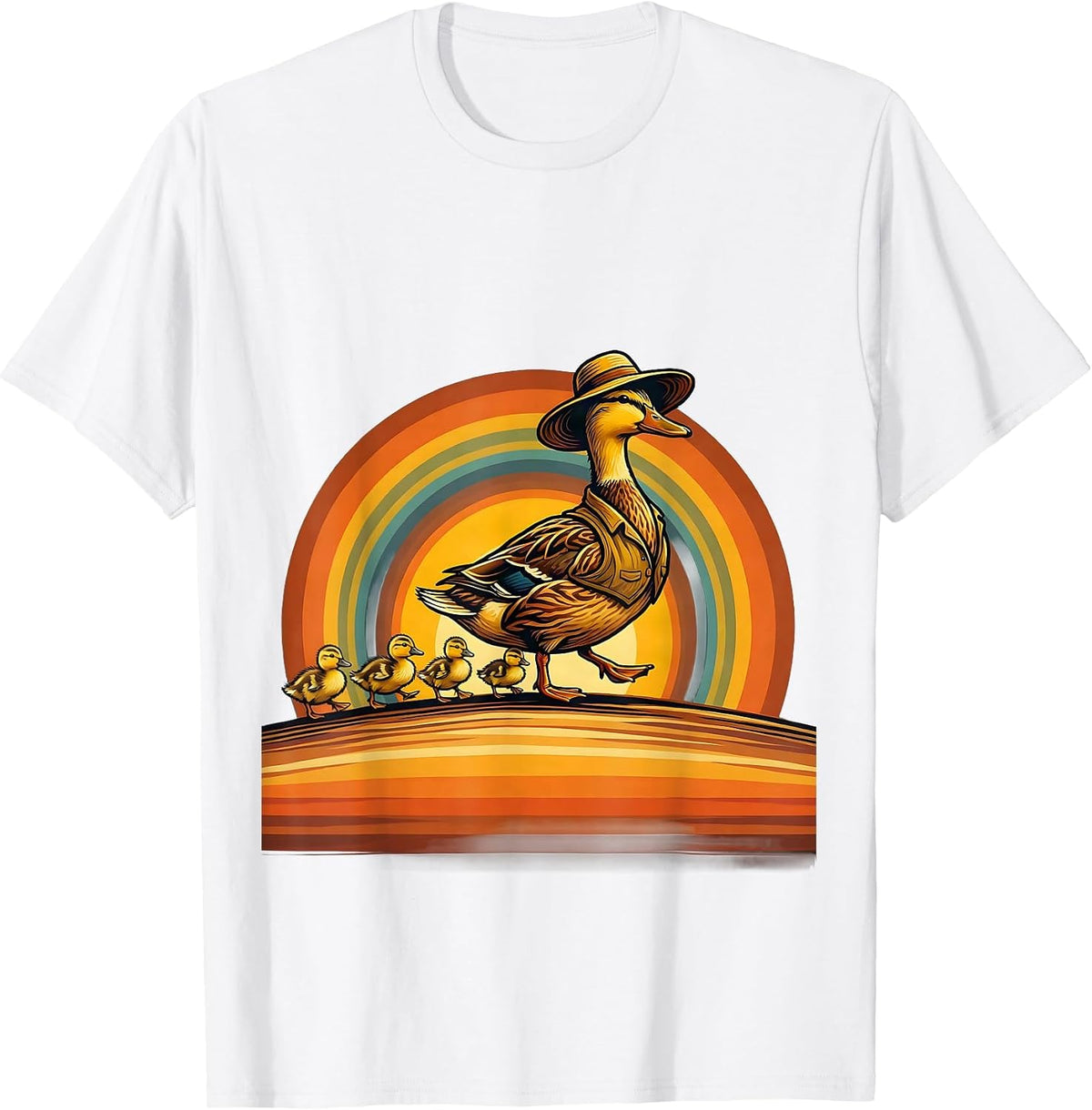 Men's Daycare Teacher Duck Parade Graphic T-Shirt - White
