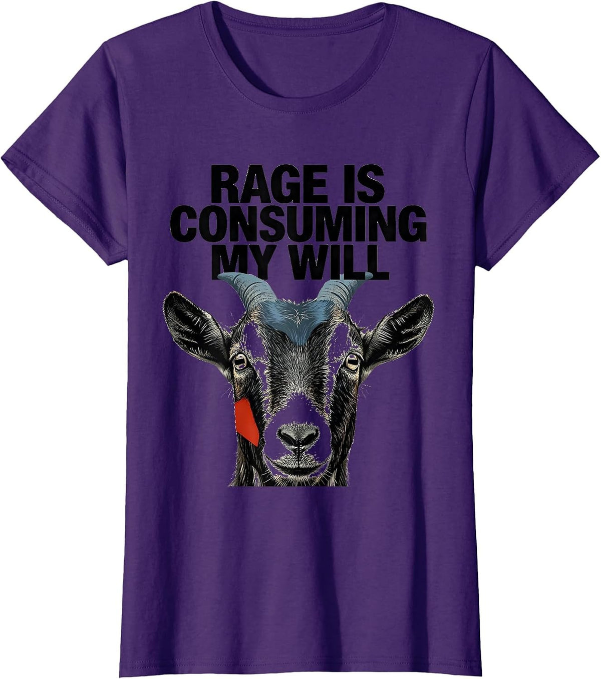 Women's Rage Is Consuming My Will Funny Cat Meme Humor T-Shirt - Purple