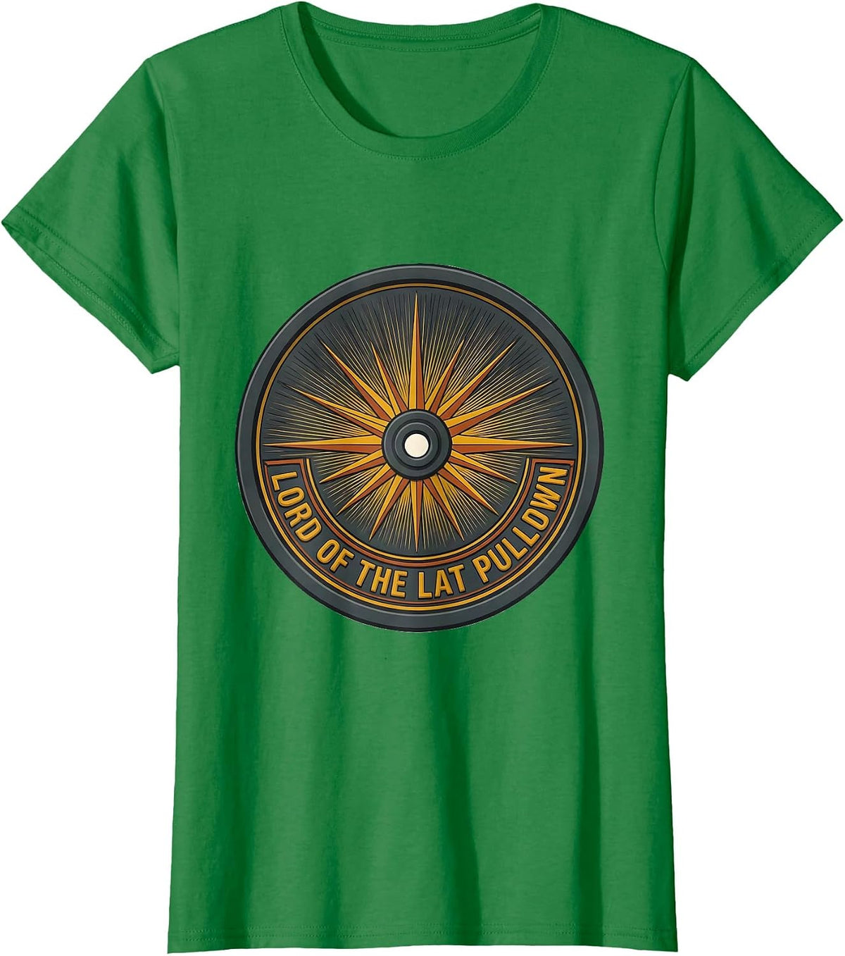 Women's Lord of the Lat Pulldown Funny Medieval Gym Lifting Meme T-Shirt - Kelly Green