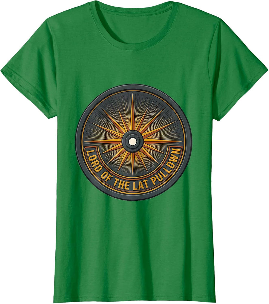 Women's Lord of the Lat Pulldown Funny Medieval Gym Lifting Meme T-Shirt - Kelly Green