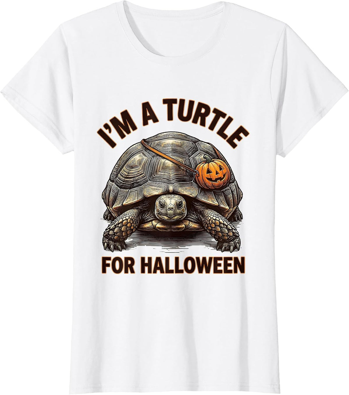 Women's I'm A Turtle For Halloween Funny Turtle Shell Costume Kids T-Shirt - White