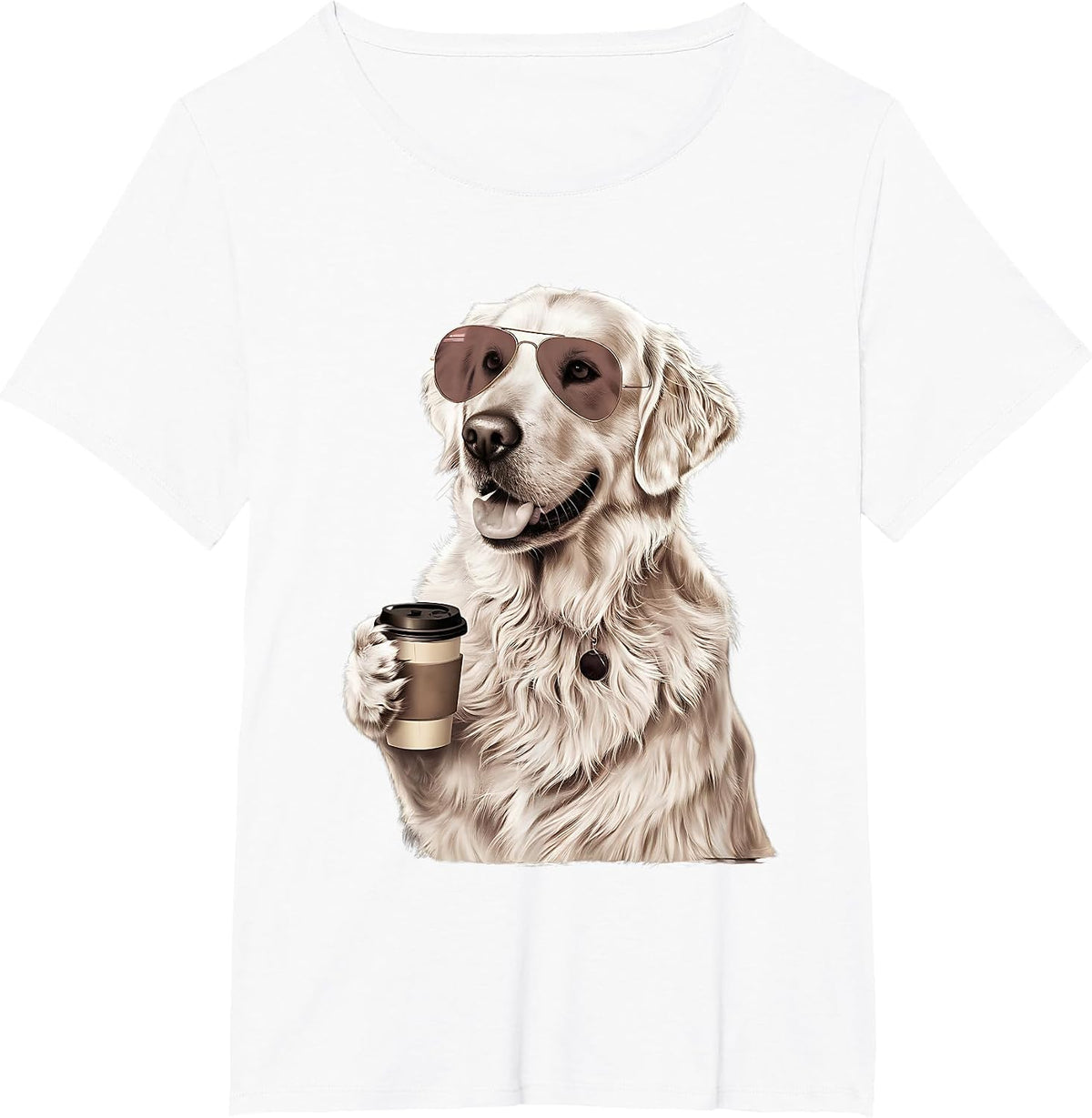 English Cream Golden Retriever Coffee Dog Mom Dad T-Shirt - White