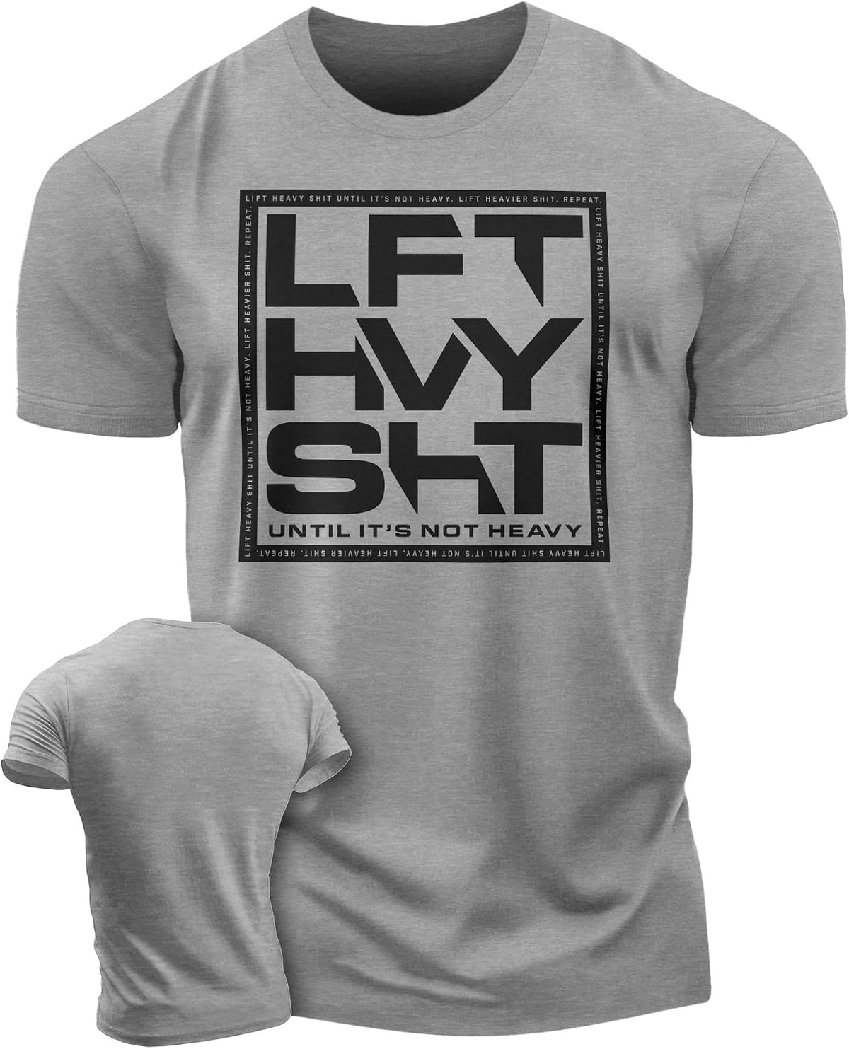 Gymish Lifestyle LFT HVY SHT Gym Shirt for Men, Bodybuilding Graphic Tee - 2. Lft Hvy Sht Grey