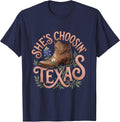 She's Choosin' Texas Western Lifestyle Boho T-Shirt - Navy Blue