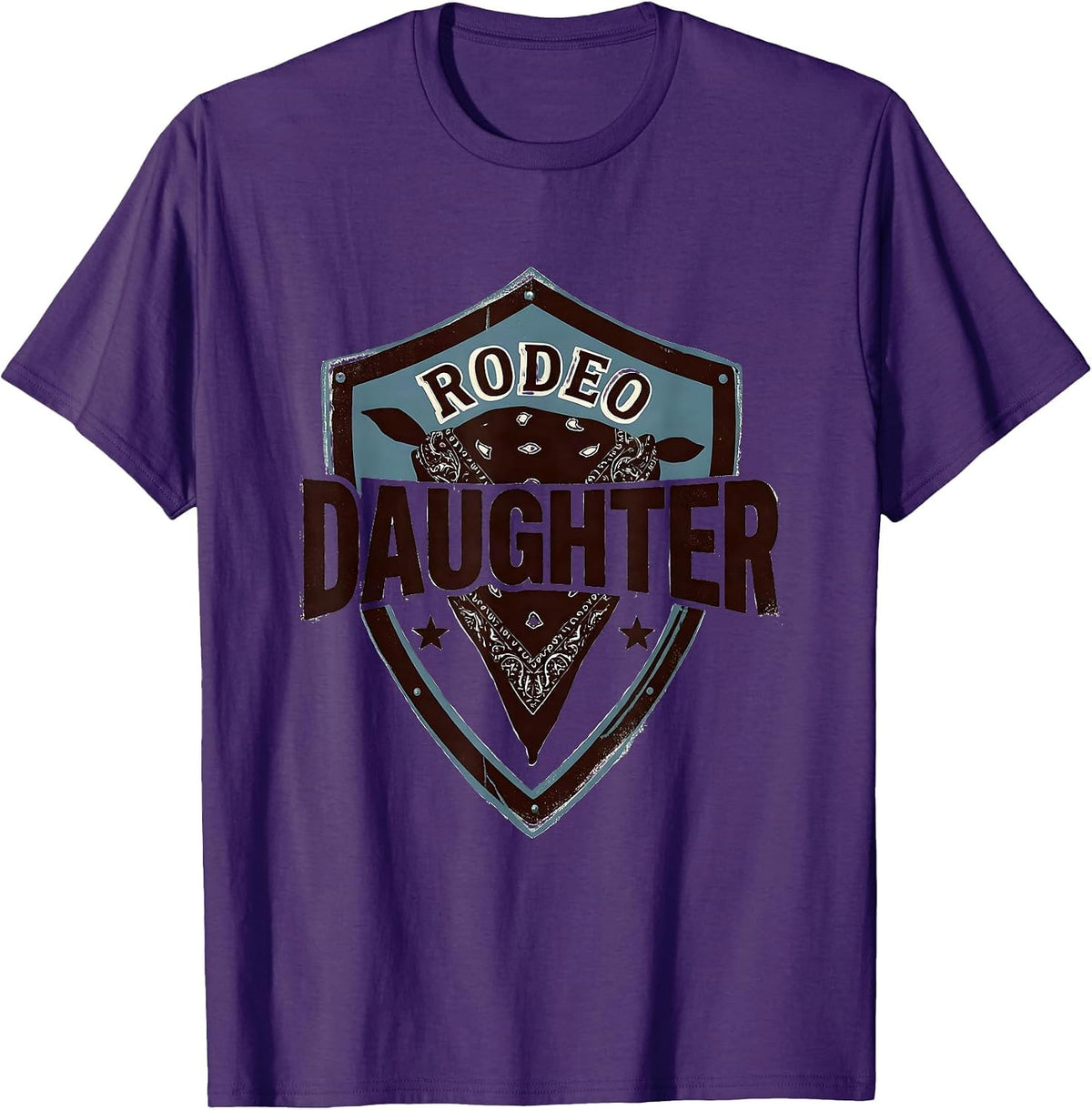 Men's Rodeo Daughter Stencil Graphic Cowgirl Birthday Party Family T-Shirt - Purple
