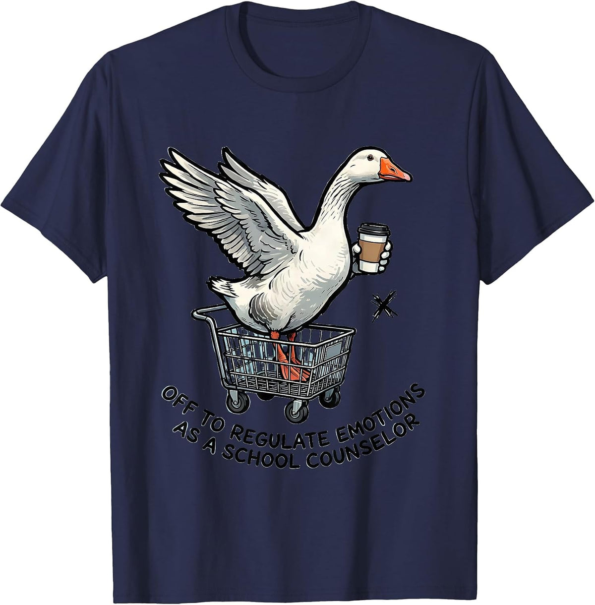 Off To Regulate Emotions As A School Counselor Funny T-Shirt - Navy Blue