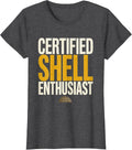 Women's Certified Shell Enthusiast Funny Turtle Lover Humor Gift T-Shirt - Dark Heather Grey