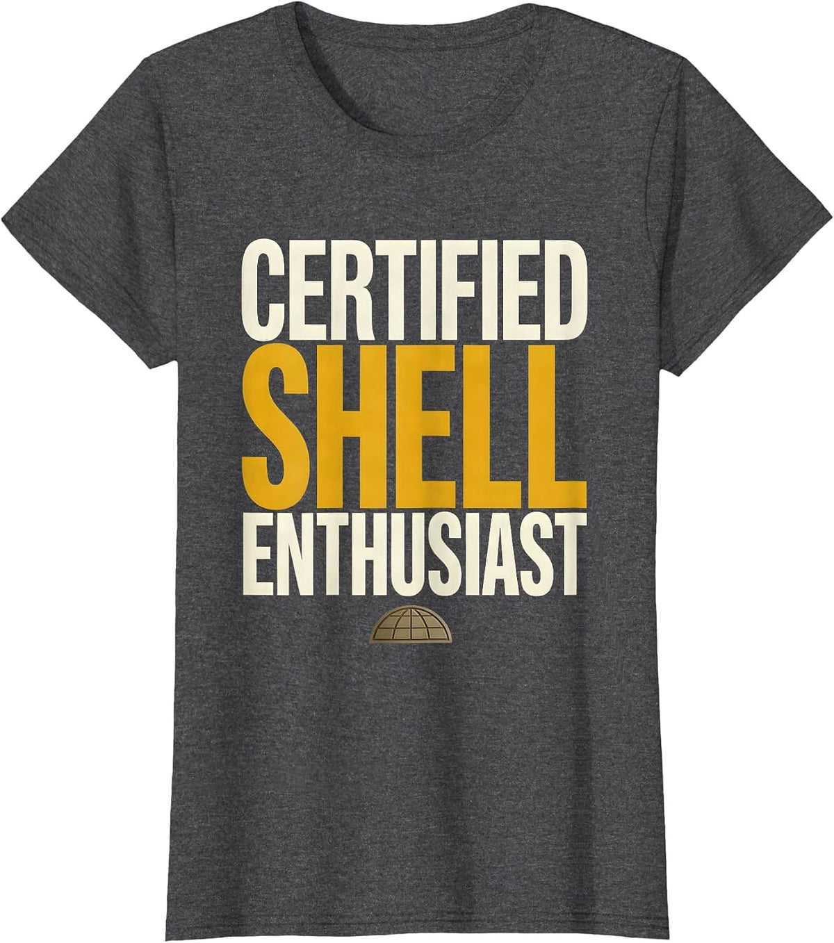 Women's Certified Shell Enthusiast Funny Turtle Lover Humor Gift T-Shirt - Dark Heather Grey