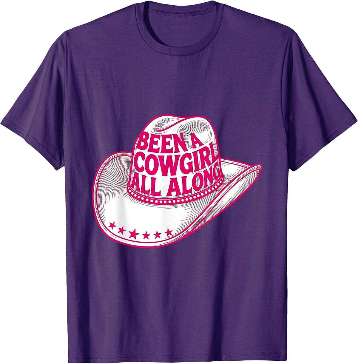 Men's Been A Cowgirl All Along Vintage Western Cowgirl Retro Rodeo T-Shirt - Purple
