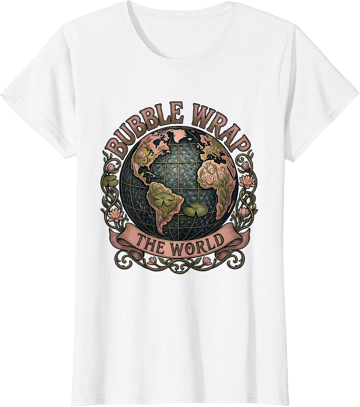 Bubble Wrap The World Daycare Teacher Design T-Shirt - White