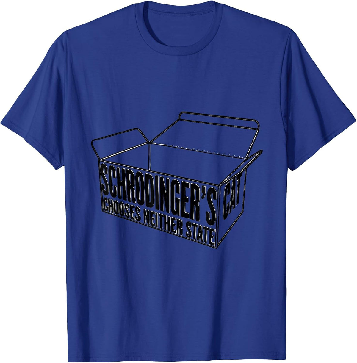 Men's Schrodinger's Cat Chooses Neither State Funny Science T-Shirt - Royal Blue