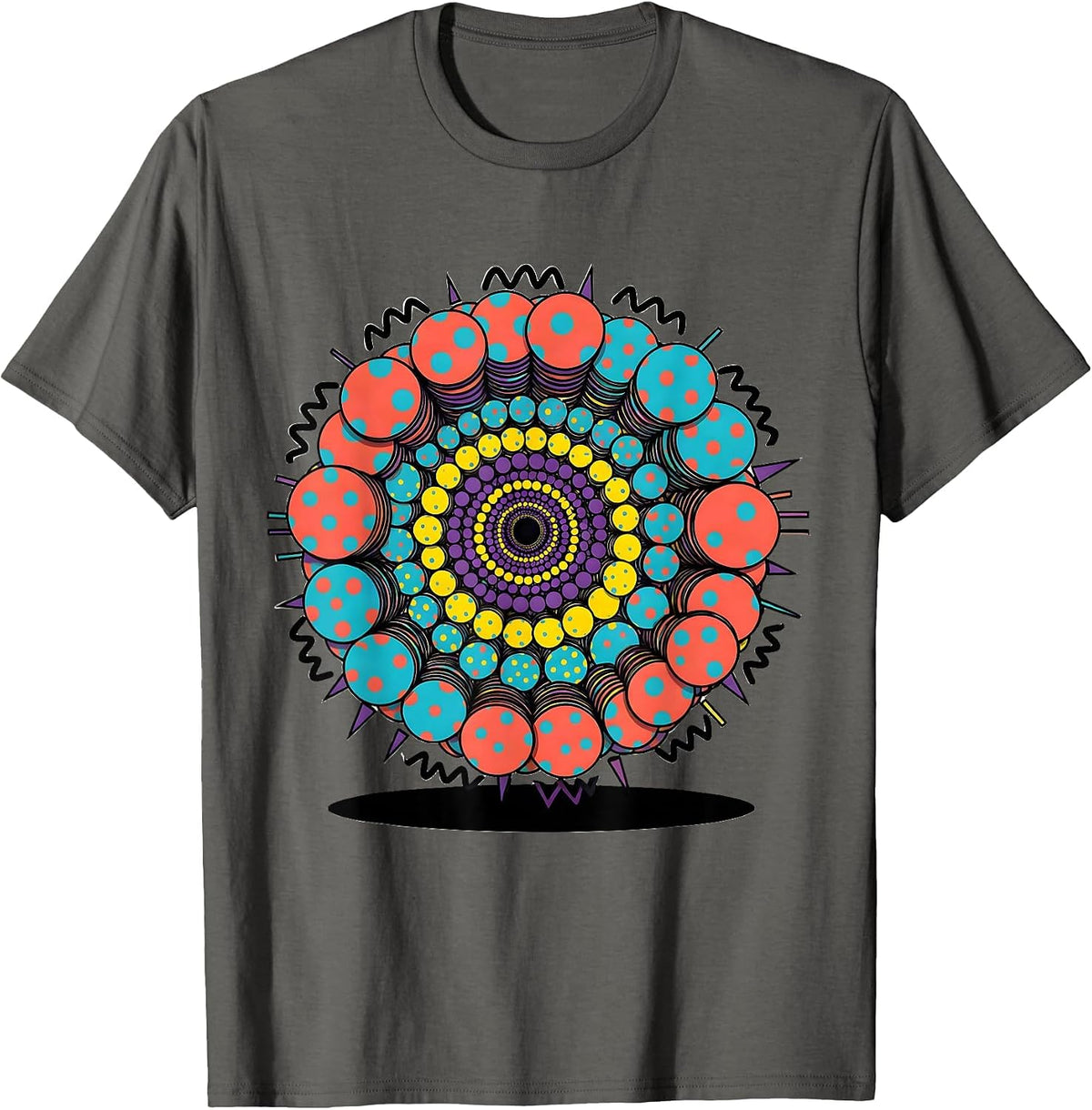 Polka Dot Galaxy Spiral Cosmic Swirl Design T-Shirt - Asphalt Grey