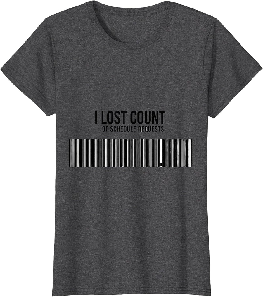 Women's I Lost Count Of Schedule Requests Groovy School Counselor T-Shirt - Dark Heather Grey
