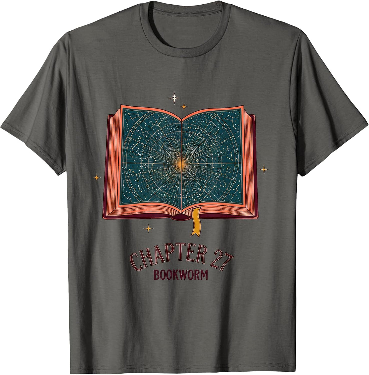 Chapter 27 Bookworm Birthday Book Lover Milestone T-Shirt - Asphalt Grey