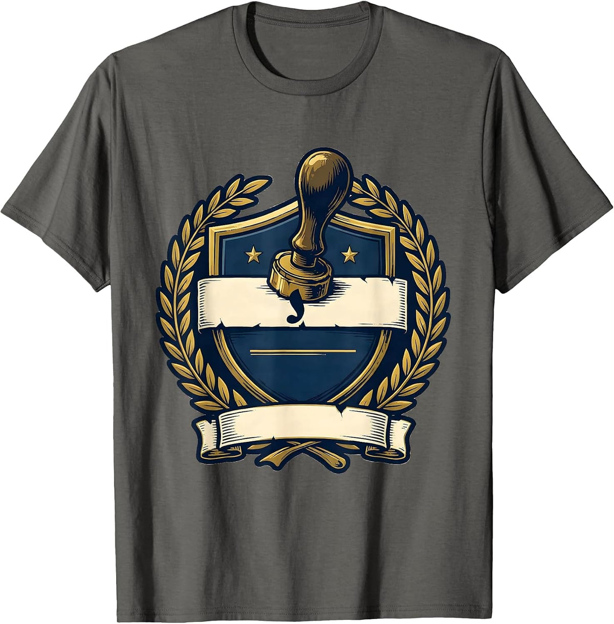 Men's Seal Wax Seal Punctuation Humor Grammar Teacher Gift T-Shirt - Asphalt Grey