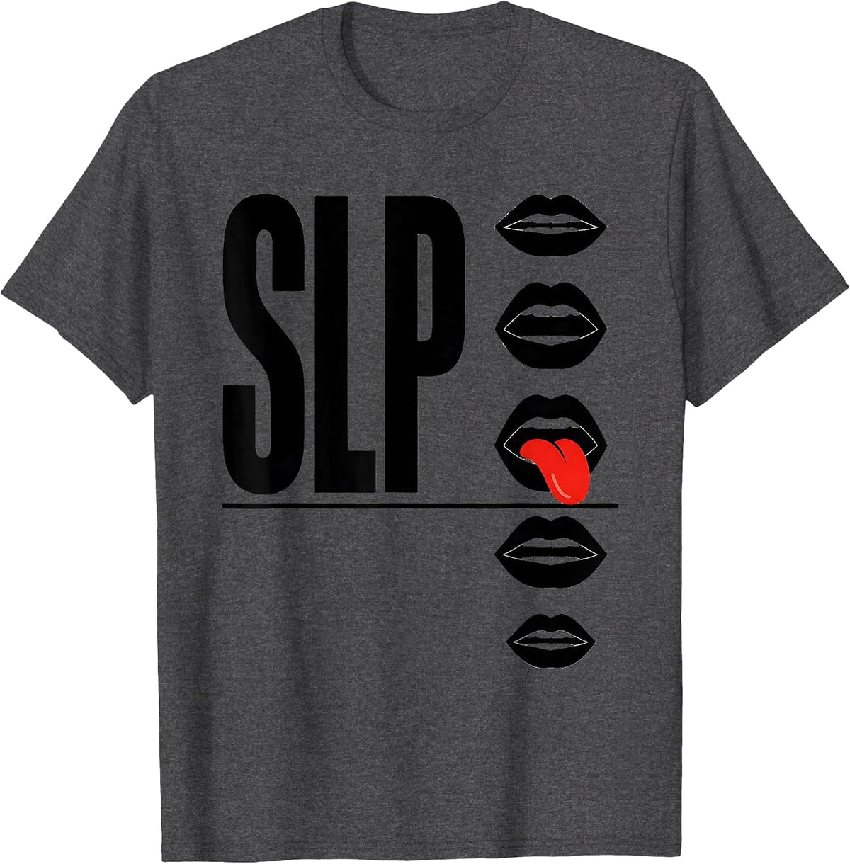Men's SLP Retro Cute Speech Language Pathologist Professional T-Shirt - Dark Heather Grey