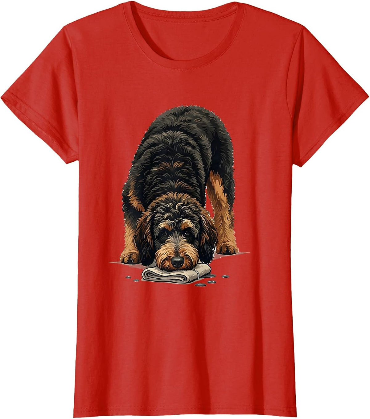 Women's Bernedoodle Jowls Humor Bernese Mountain Dog Owner T-Shirt - Red