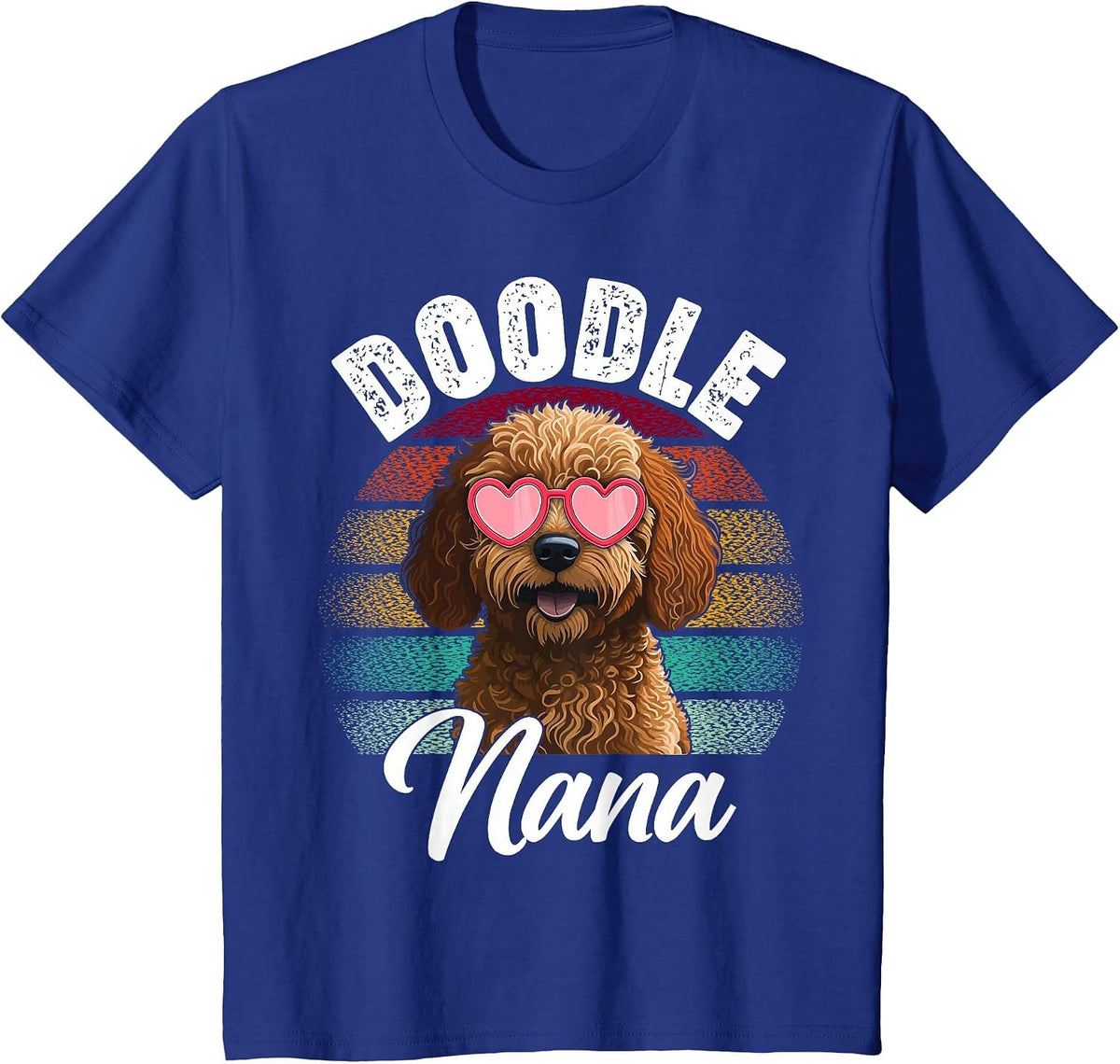 Retro Doodle Nana Goldendoodle Dog Lover Mothers Day Women T-Shirt - Royal Blue