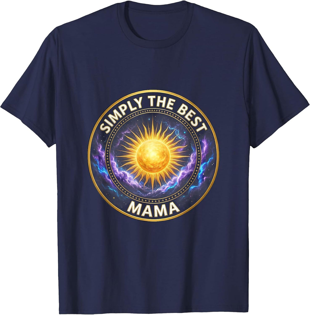 Simply The Best Mama Graphic Design T-Shirt - Navy Blue