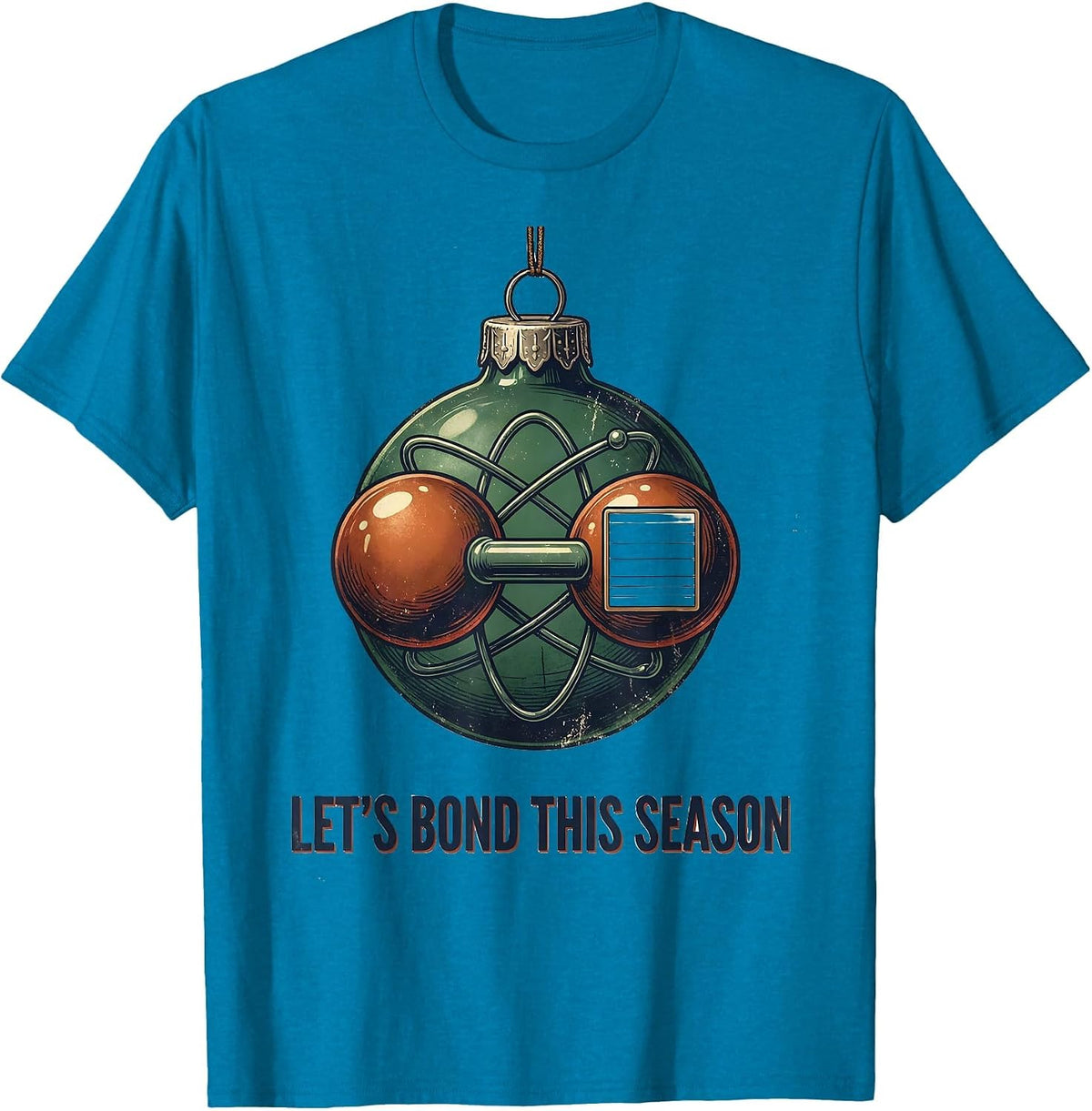 Let's Bond This Season Vintage Chemistry Nerd Humor Science T-Shirt - Sapphire Blue