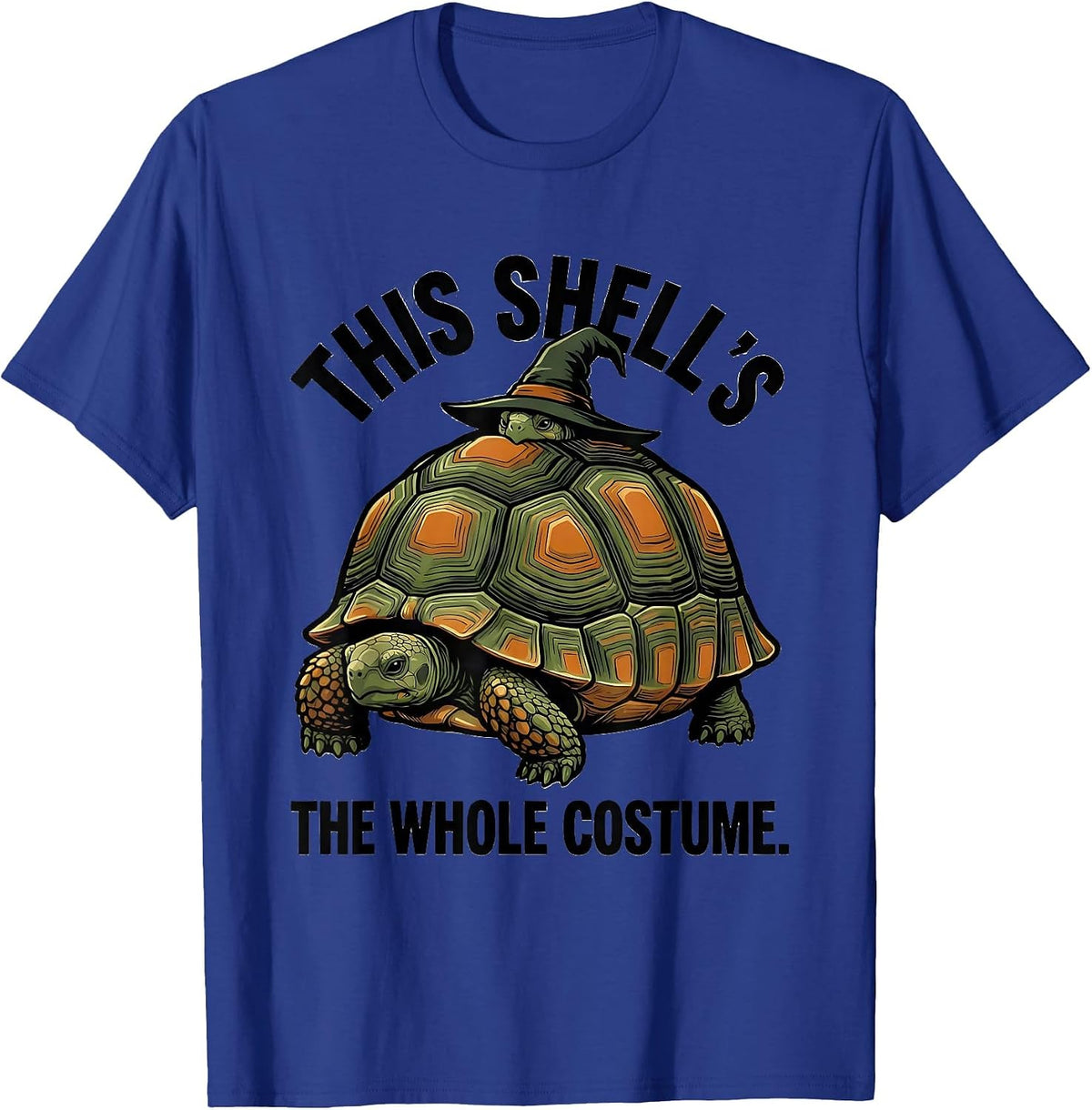 Men's This Shell's the Whole Costume Whimsical Turtle Halloween T-Shirt - Royal Blue