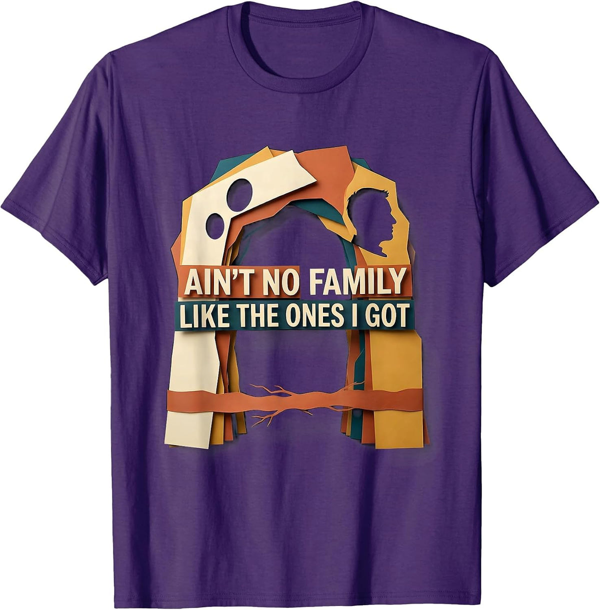 Men's Ain't No Family Like The Ones I Got Sentimental Family T-Shirt - Purple