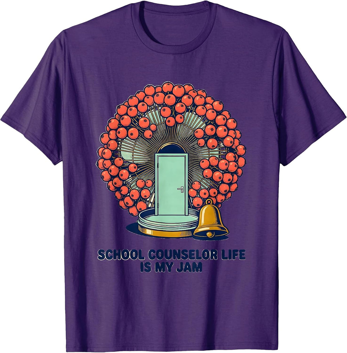 Men's School Counselor Life Is My Jam Funny School Psychologist T-Shirt - Purple